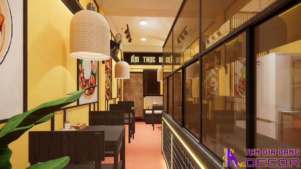 Thiết kế không gian bên trong quán ăn ở TPHCM