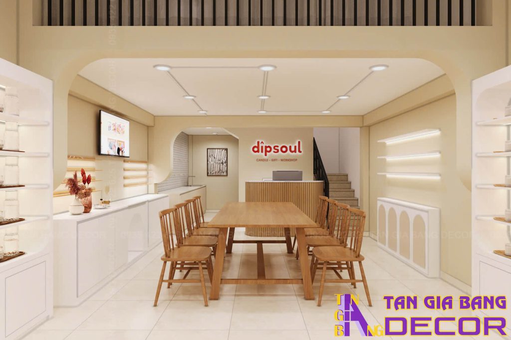 Thiết kế shop nến thơm Dipsoul ở Tân Bình 4 Thiết kế khu vực workshop shop nến thơm Dipsoul