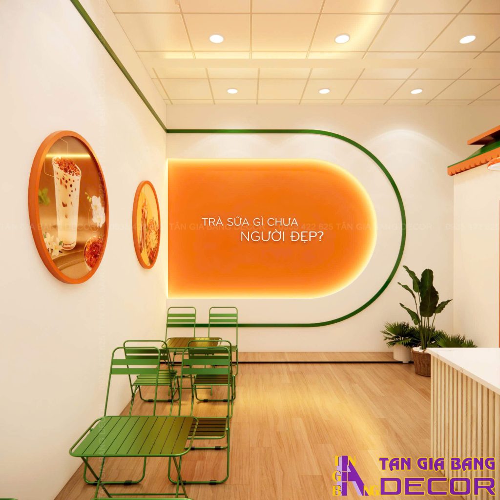 Thiết kế nội thất quán trà sữa Mộc Trà
