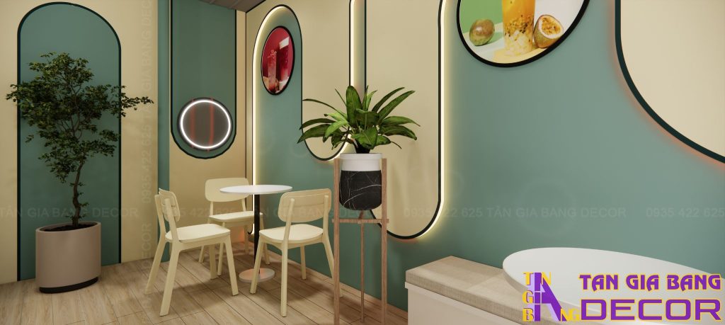Thiết kế nội thất quán trà sữa take away An Tea ở Thủ Đức