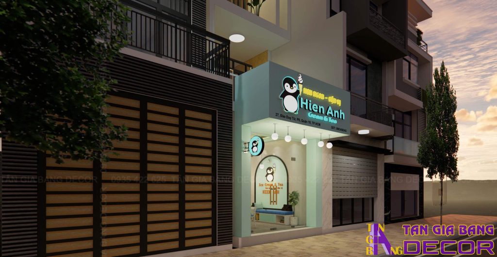 Thiết kế quán kem phong cách hiện đại
