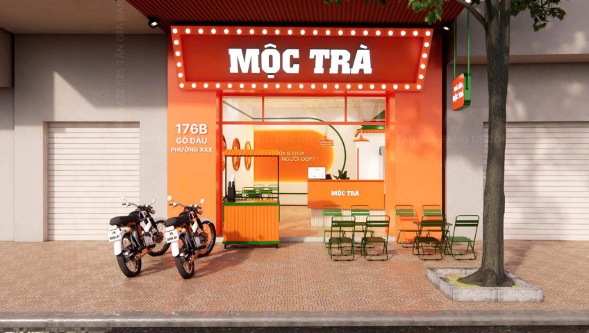 Thiết kế quán trà sữa Mộc Trà tại Gò Dầu