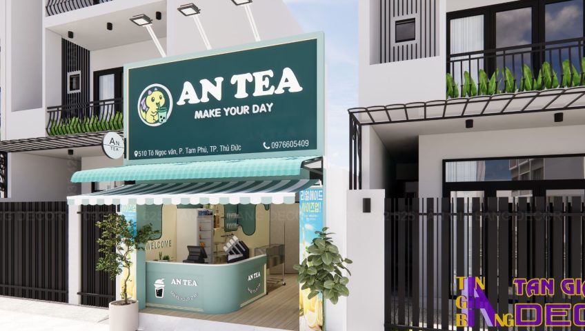 Thiết kế quán trà sữa take away An Tea ở Thủ Đức