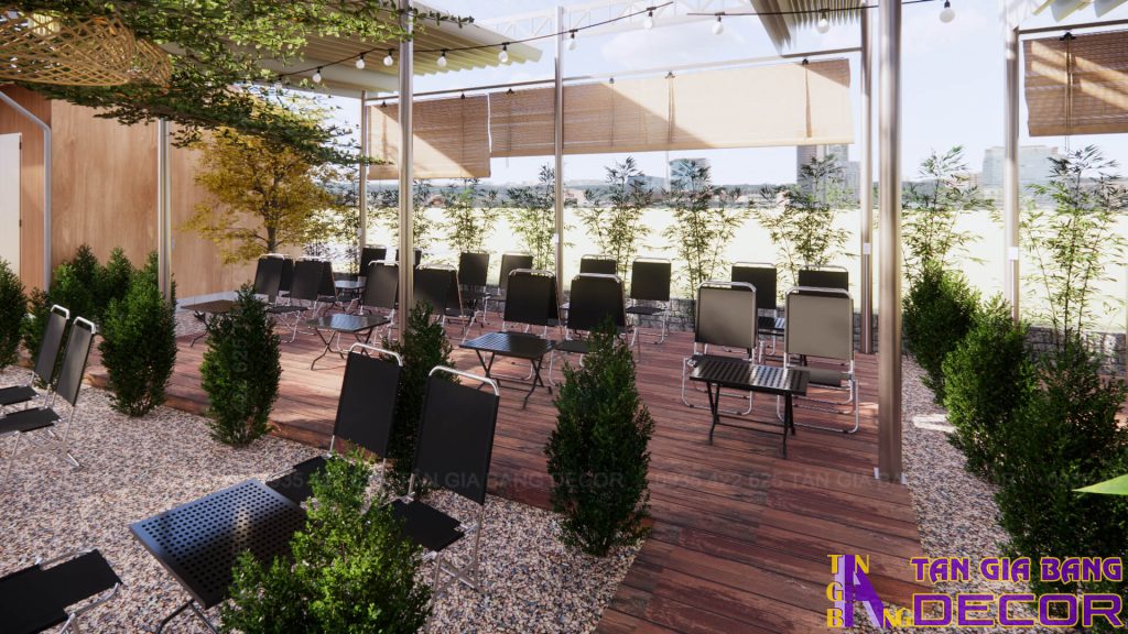 Thiết kế quán cafe E Coffee Link ở Đồng Nai 1 Bàn ghế quán cafe E Coffee Link 287m2