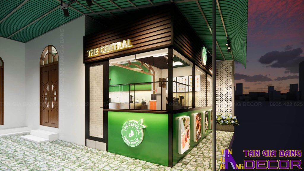 Bảng hiệu quán trà trái cây The Central