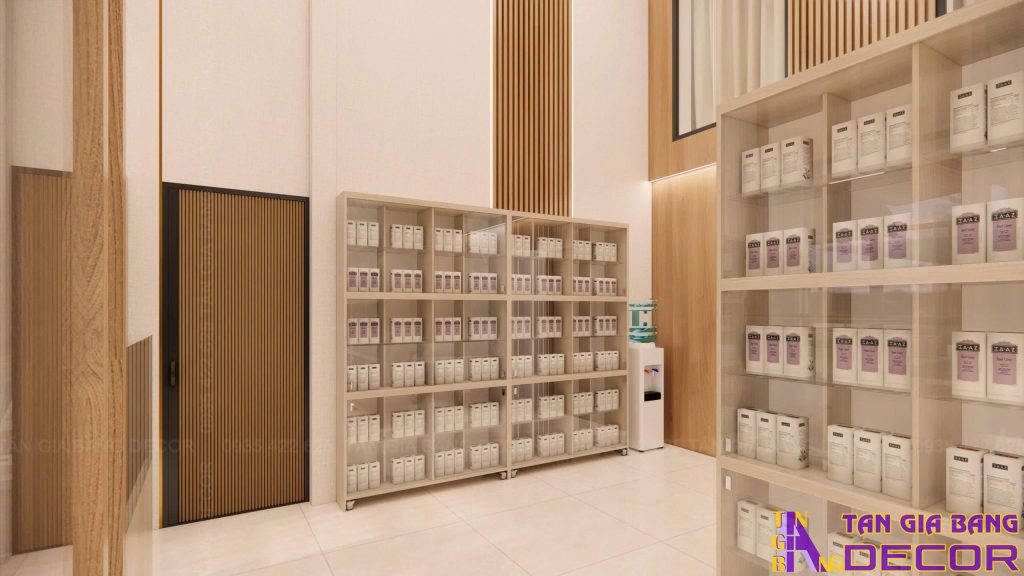 Hệ tủ trưng bày sản phẩm nhà thuốc Tuấn Phương chuẩn GPP