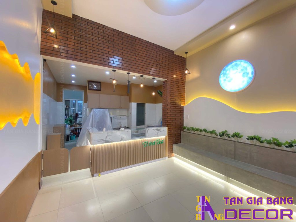 Thiết kế quán trà sữa Tina Tea ở Sóc Trăng 12 Hình ảnh thực tế khu vực chờ quán trà sữa Tina Tea tại Sóc Trăng