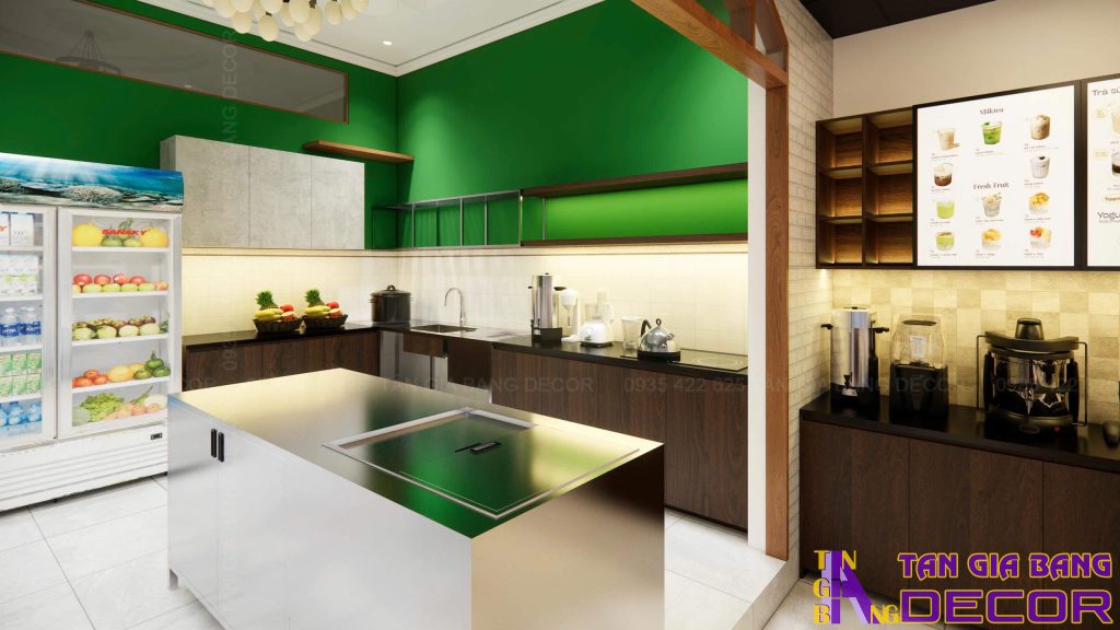 Khu vực bếp quán trà trái cây The Central ở Đồng Nai