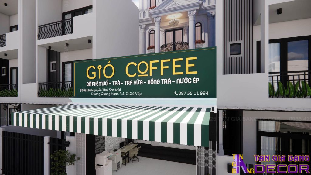 Thiết kế bảng hiệu quán cafe take away Gió