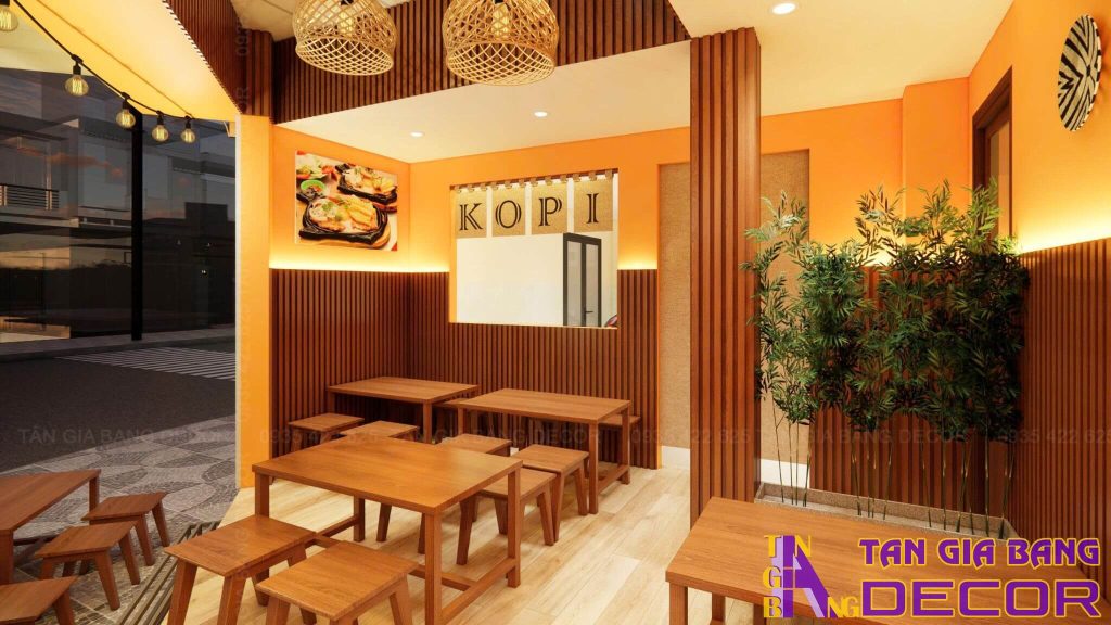 Thiết kế nội thất quán bò né Tiệm nhà Kopi