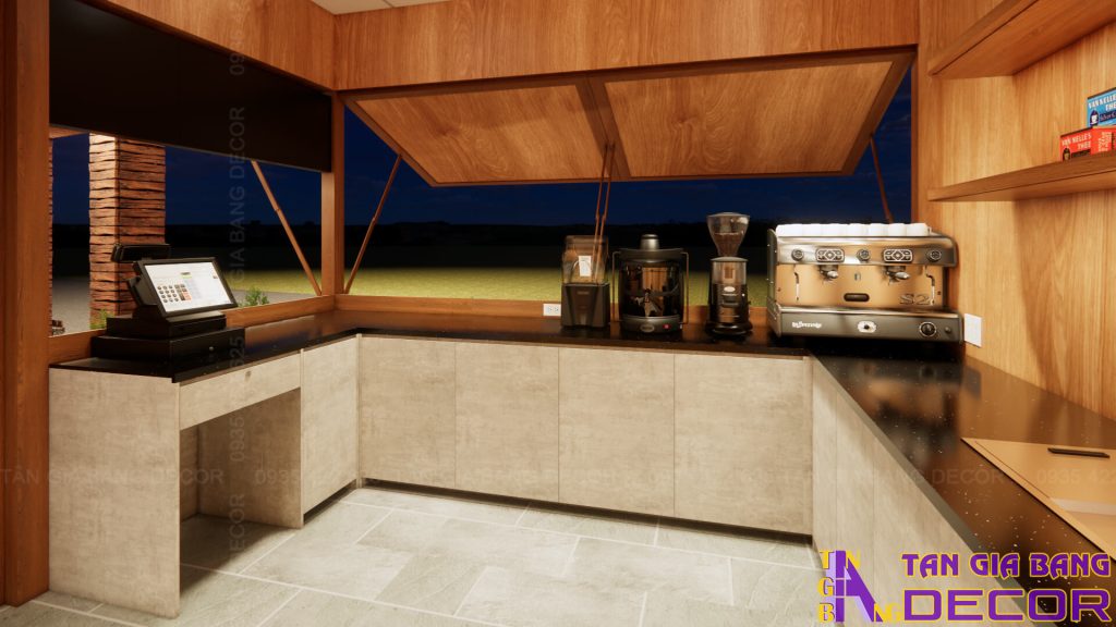 Thiết kế quán cafe E Coffee Link ở Đồng Nai 12 Thiết kế quầy pha chế quán cà phê E Coffee Link