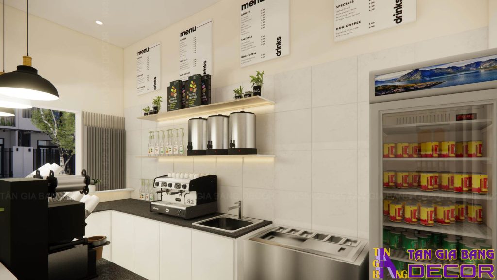 Thiết kế quầy pha chế quán cafe Nha