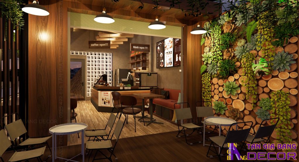 Ánh sáng quán cafe Ngọc Thanh tại Bình Dương