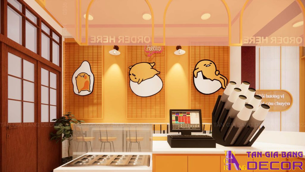 Ánh sáng quán trà sữa Trứng Lười tại Quận 8