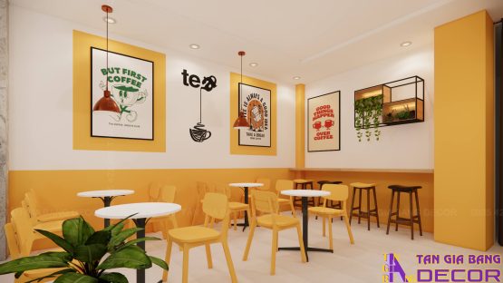 Bố trí bàn ghế quán trà sữa Liều tại Gò Vấp