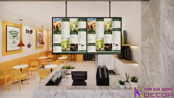 Bố trí menu quán trà sữa Liều tại Gò Vấp
