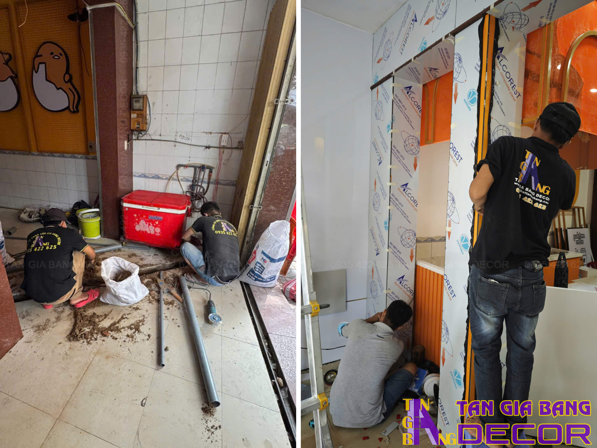 Cải tạo đường ống nước quán trà sữa ở Quận 8