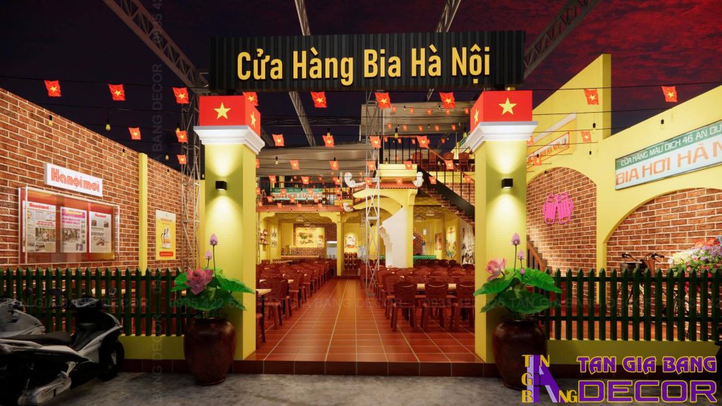 Thiết kế quán bia hơi Hà Nội Tân Phủi ở Gò Vấp 2 Cửa hàng bia hơi Hà Nội Tân Phủi ở Gò Vấp