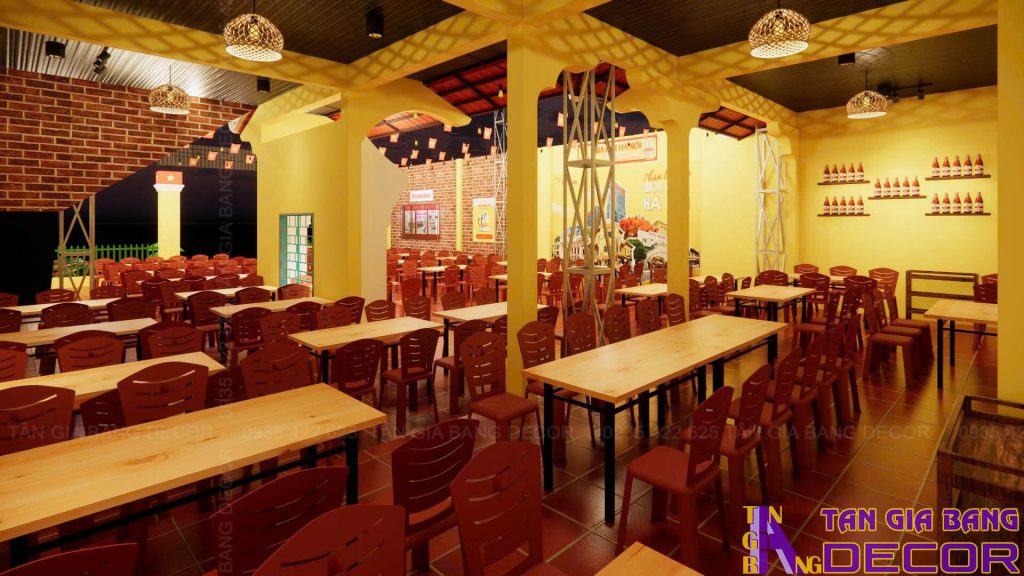 Thiết kế quán bia hơi Hà Nội Tân Phủi ở Gò Vấp 3 Hệ thống ánh sáng quán bia hơi Hà Nội ở Gò Vấp