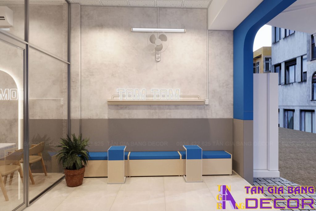 Khu vực chờ quán trà sữa TOM tại Thủ Đức