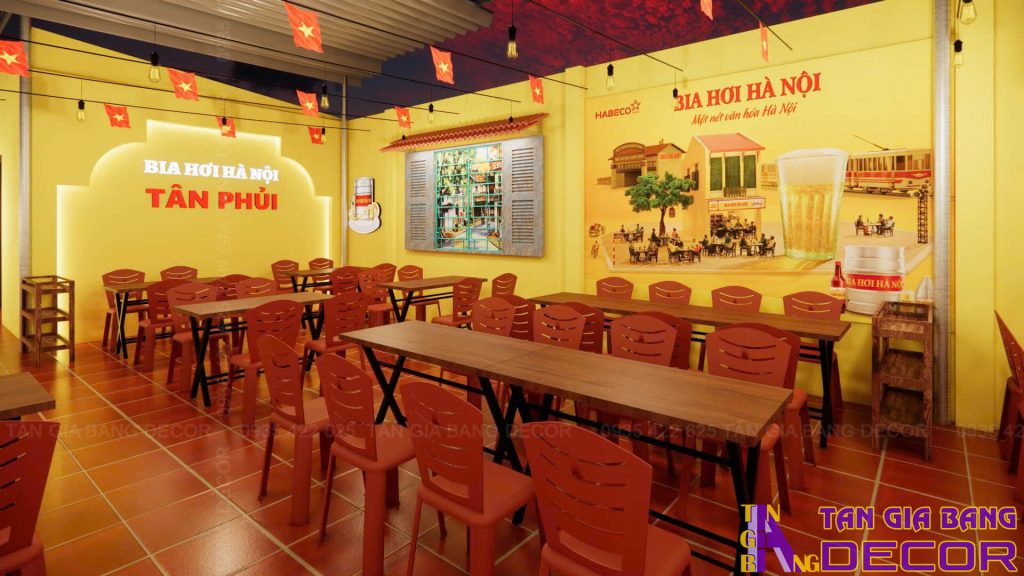 Thiết kế quán bia hơi Hà Nội Tân Phủi ở Gò Vấp 11 Nội thất tầng trên quán bia hơi Hà Nội Tân Phủi