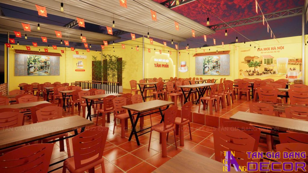 Thiết kế quán bia hơi Hà Nội Tân Phủi ở Gò Vấp 12 Nội thất tầng trên quán bia hơi Hà Nội Tân Phủi ở Gò Vấp