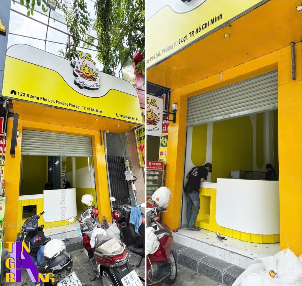 Thiết kế Quán trà sữa Mót Milk Tea tại Cà Mau 6 Thi công bảng hiệu quán trà sữa ở Thủ Dầu Một