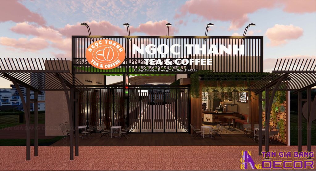 Thiết kế bảng hiệu quán cafe Ngọc Thanh