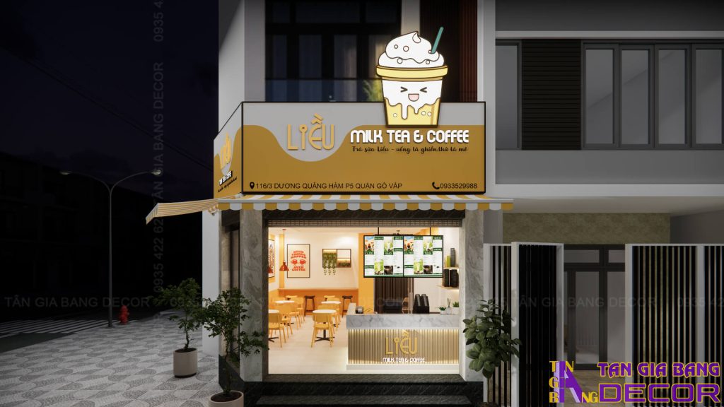Thiết kế quán trà sữa Liều