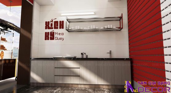 Thiết kế quầy bar tiệm bánh mì Xích Ký