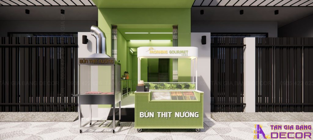 Thiết kế quầy chế biến quán bún thịt nướng ở Quận 3