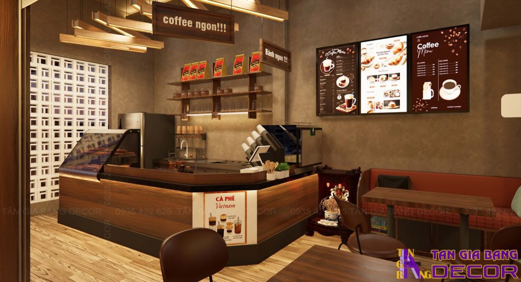 Thiết kế quầy order quán cafe Ngọc Thanh