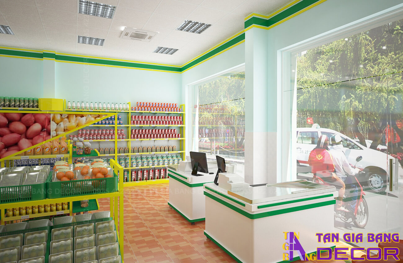 Thiết kế quầy thanh toán siêu thị Hóc Môn