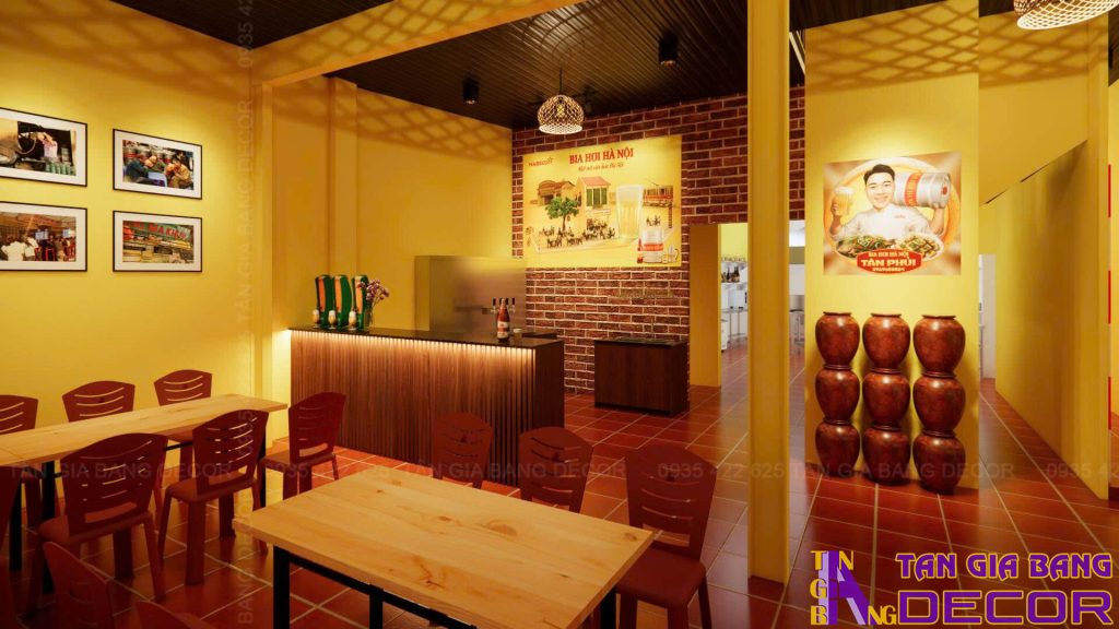 Thiết kế quán bia hơi Hà Nội Tân Phủi ở Gò Vấp 15 Trang trí quán bia hơi Hà Nội Tân Phủi ở Gò Vấp