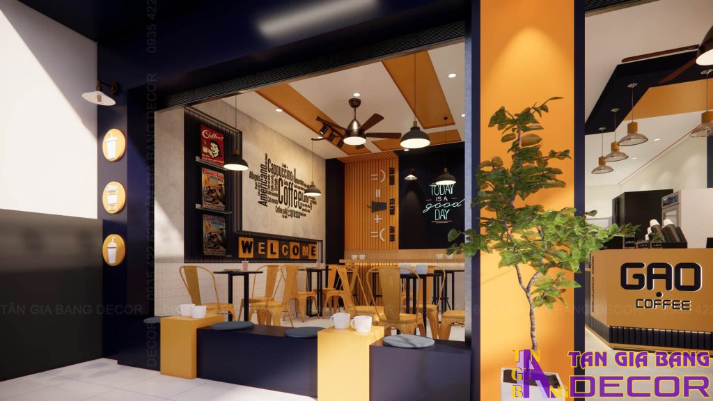 Ánh sáng quán cà phê Gạo ở Bình Thạnh