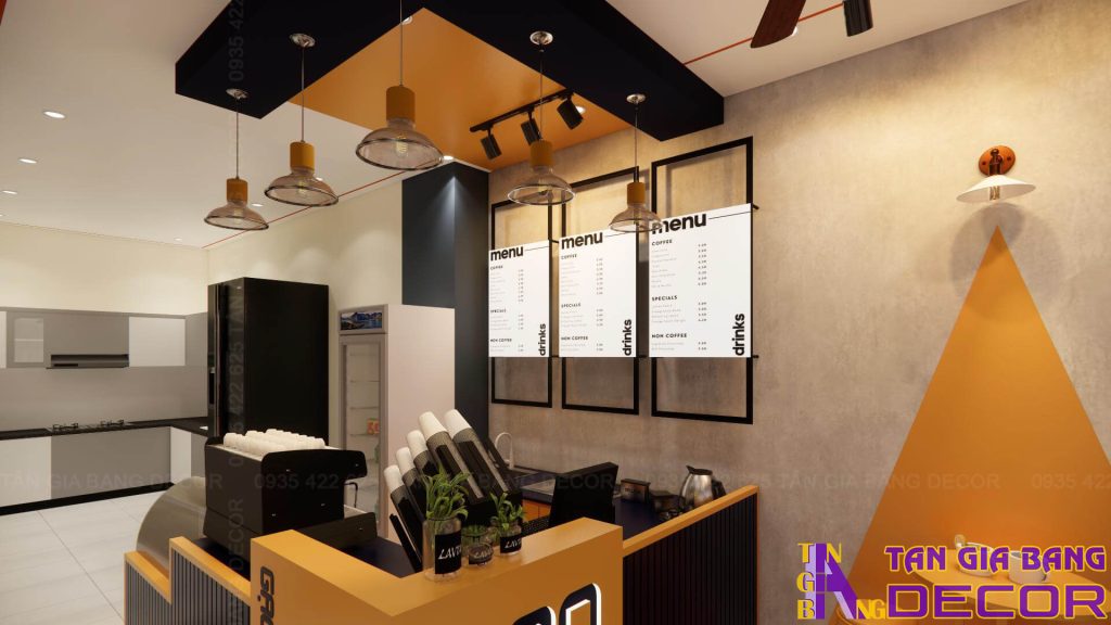Bố trí menu quán cà phê gạo ở Bình Thạnh