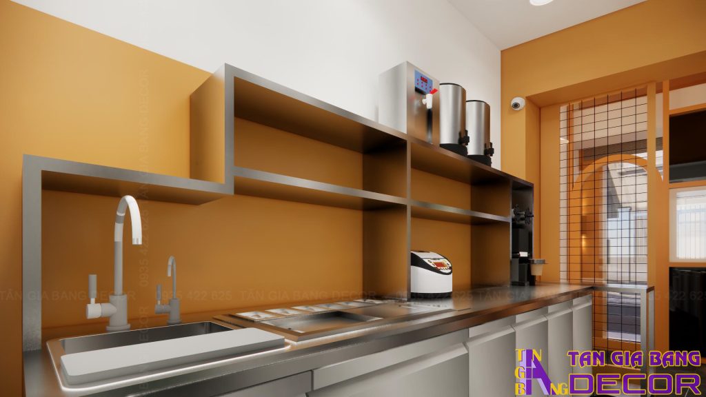 Thiết kế tiệm bánh mì Tam Mộc ở Sư Vạn Hạnh 4 Thiết kế khu vực pha chế tiệm bánh mì Tam Mộc