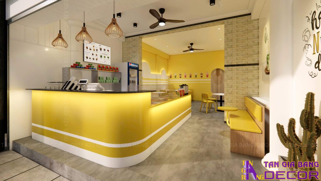Thiết kế quầy order quán trà sữa MIMI