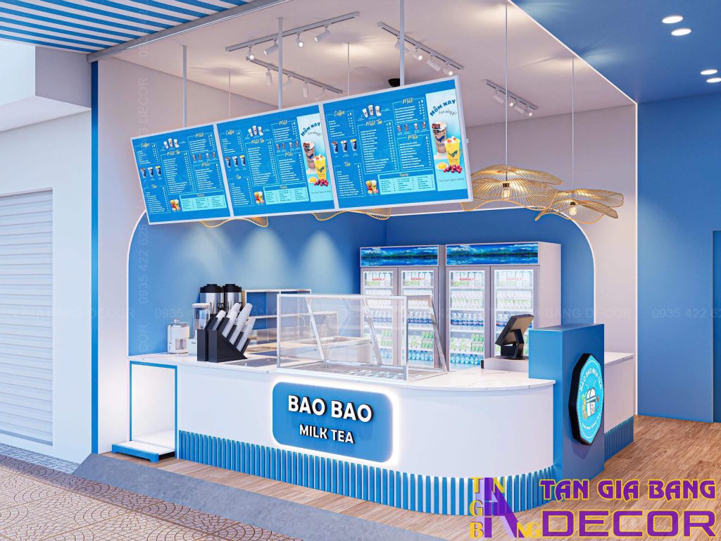 Thiết kế quầy pha chế quán trà sữa Bao Bao