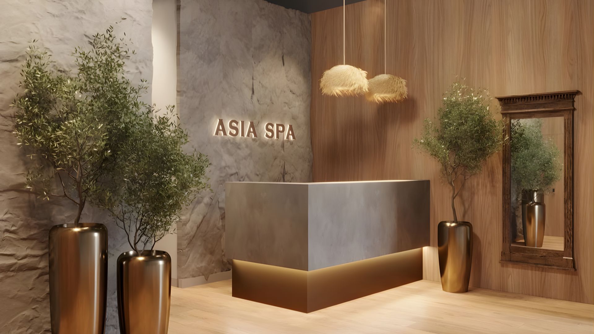 Trang trí nội thất spa khu vực lễ tân