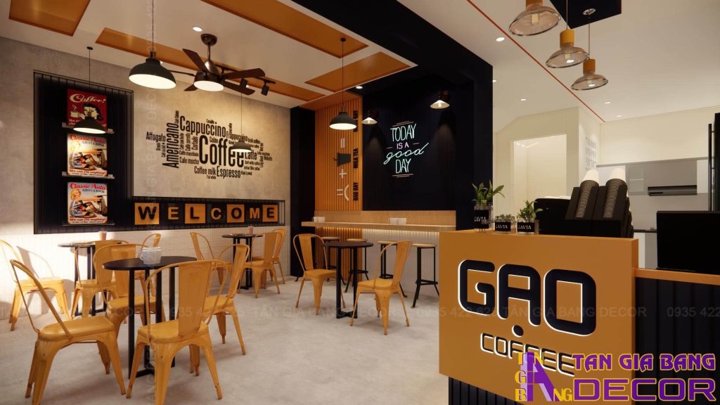 Trang trí quán cà phê Gạo ở Bình Thạnh