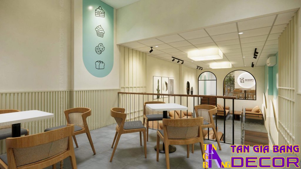 Thiết kế quán cà phê và tiệm bánh SCOOPY BAKEHOUSE 16 Ánh sáng tầng lầu tiệm bánh Scoopy Bakehouse