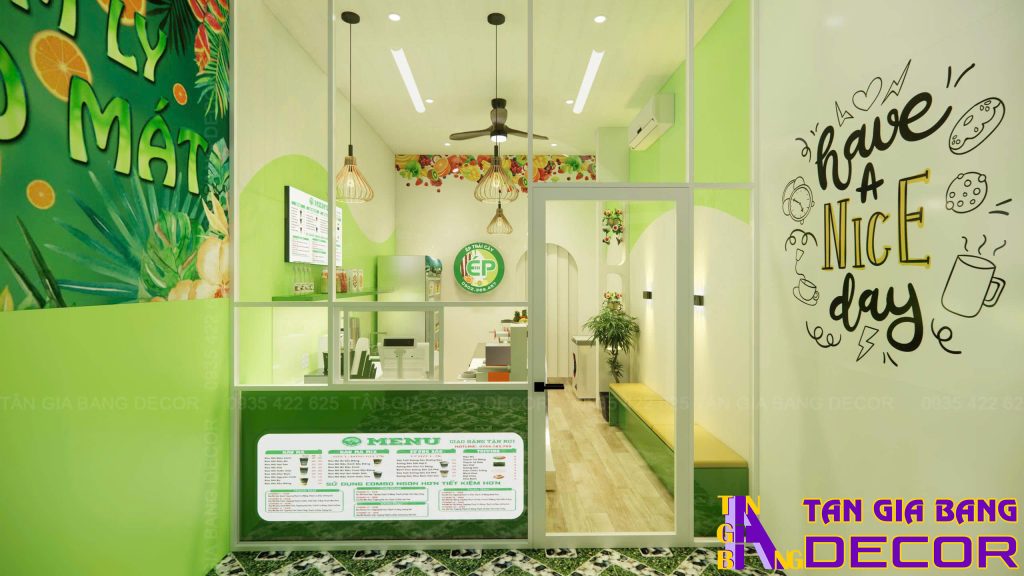 Ánh sáng tiệm nước trái cây sinh tố ÉP tại Tây Ninh