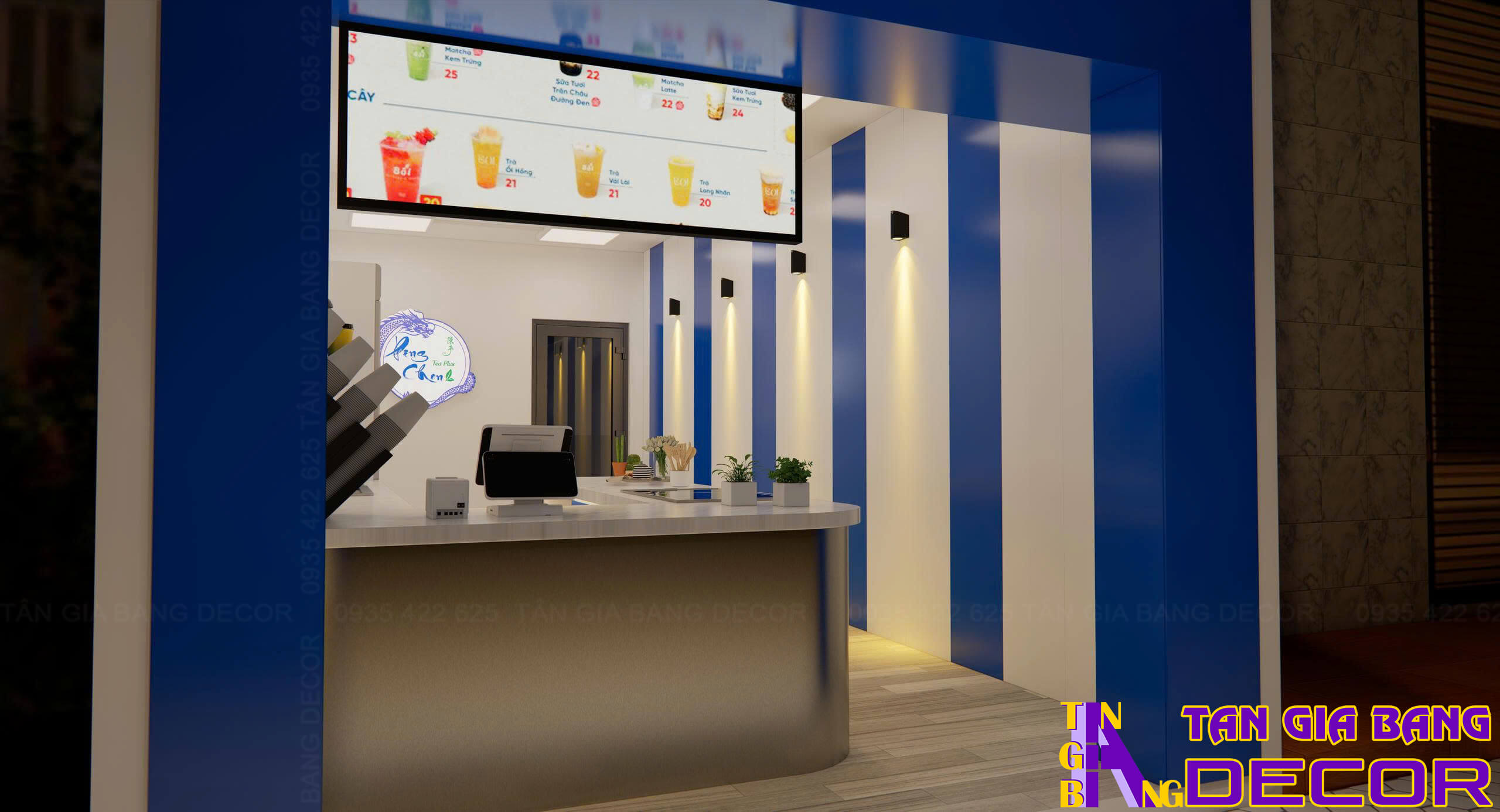 Nội thất quán trà sữa Ping Chen ở Gò Vấp