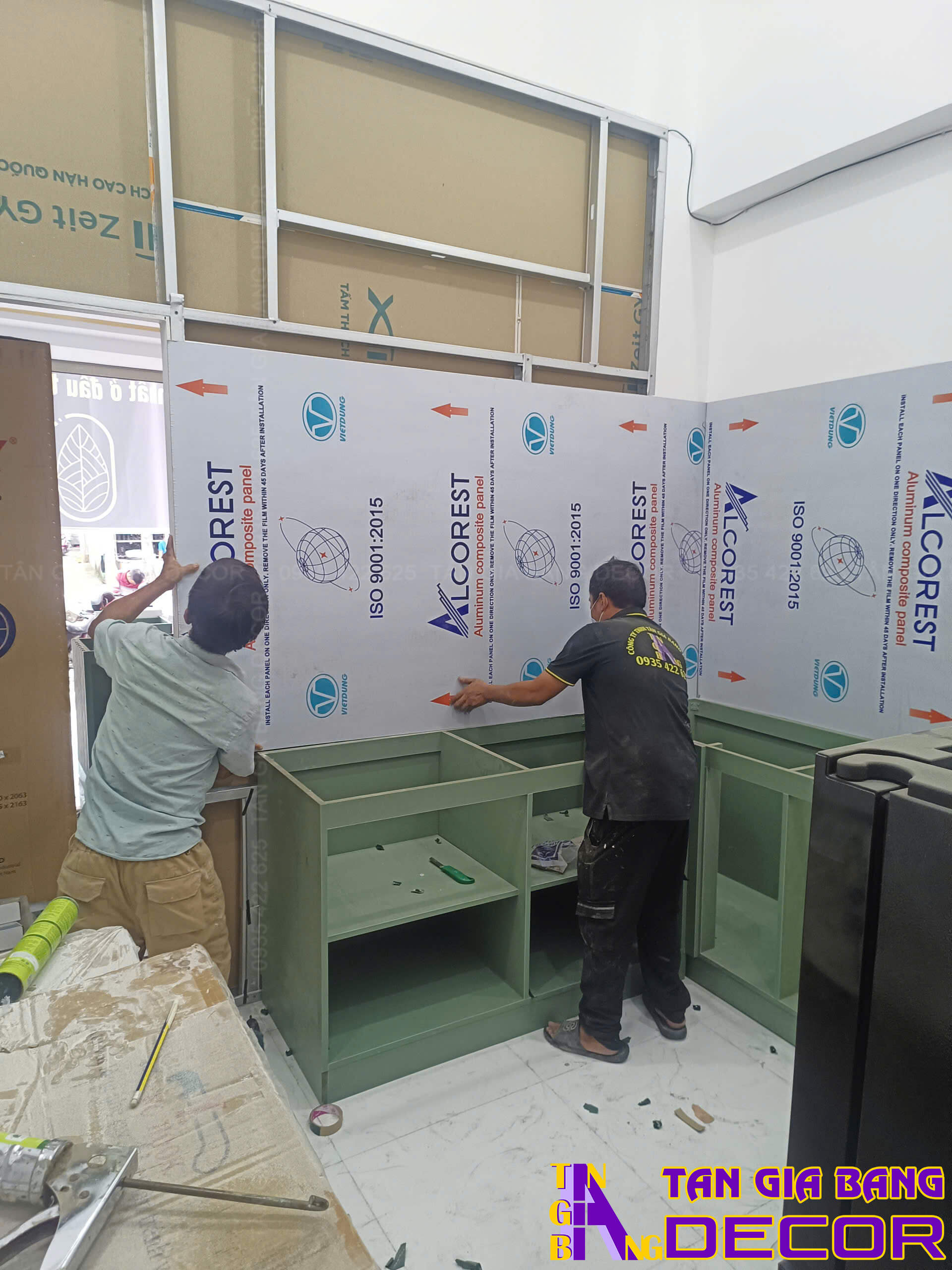 Thi công hoàn thiện tiệm trà Soli chi nhánh Hóc Môn 2 thi cong quay bep tiem tra soli