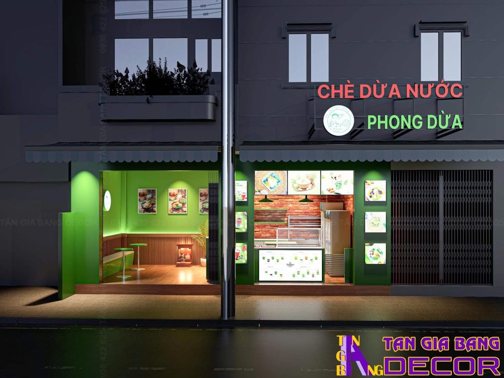 Thiết kế bảng hiệu quán chè Phong Dừa