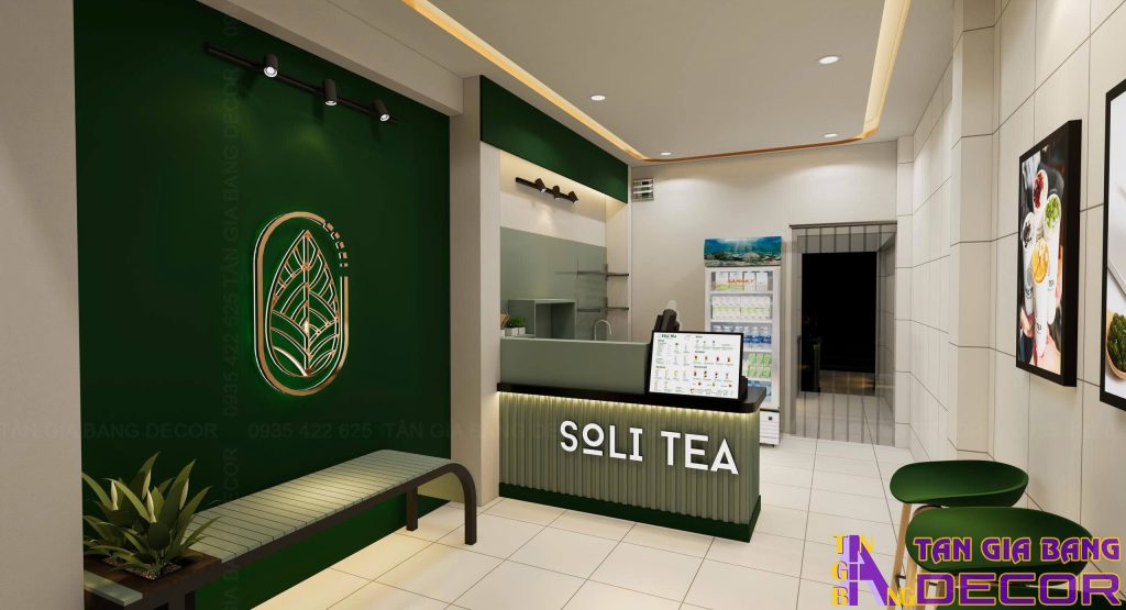 Thiết kế khu vực chờ tiệm trà Soli