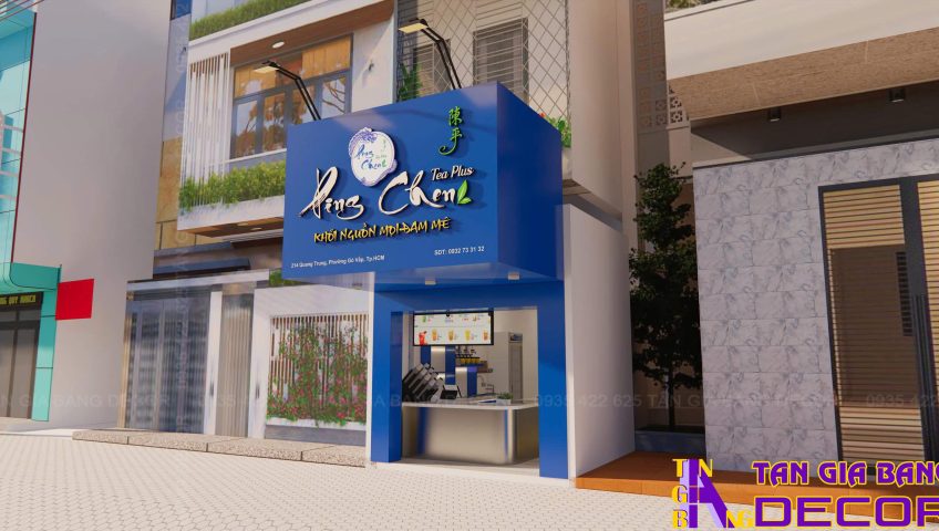 Thiết kế quán trà sữa Ping Chen ở Gò Vấp