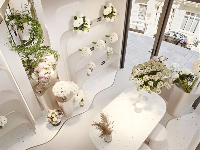 20+ Mẫu thiết kế shop hoa tươi nhỏ đẹp thu hút khách hàng 4 Thiết kế shop hoa tươi nhỏ đẹp mang phong cách hiện đại