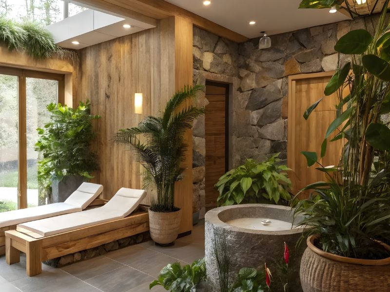 Thiết kế spa gội đầu dưỡng sinh mini phong cách Eco